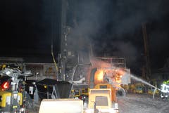 Das Drehborgerät wurde beim Brand komplett zerstört. (Bild: Luzerner Polizei)