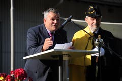 Landratspräsident Peter Tresch bei seiner Ansprache. (Bild: Urs Hanhart (Göschenen, 20. Juni 2018))
