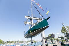 Die grösste je in einer Werft am Schweizer Bodensee-Ufer gebaute Yacht.