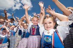 Chenderjoduchörli Knabuuzer Juuzer aus Schachen. (Bild: Eveline Beerkircher (Schötz, 23. Juni 2018))