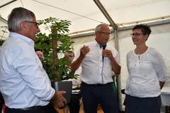 Mit Brillanter Blasmusik unter der Leitung von Paul Gisler gratulierte die Musikgesellschaft Sisikon zum Jubiläum. (Bild: Georg Epp (Sisikon, 24. Juni 2018))