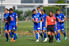 Stefan Wolf, Oliver Custodio, Daniel Follonier, Francisco Rodriguez, Dren Feka und Simon Grether (von links) jubeln nach dem Tor zum 3:1 (Bild: Martin Meienberger / Freshfocus (Luzern, 23. Juni 2018))