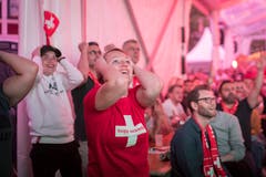 Zuvor hatten viele, die später auf dem Marktplatz feierten, im Public Viewing beim Spiel der Schweiz gegen Costa Rica mitgefiebert...