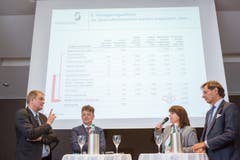 Am Podium in Luzern diskutierten Experten über «ambulant vor stationär». (Bild: RVK/Monique Wittwer, 29. Juni 2018)
