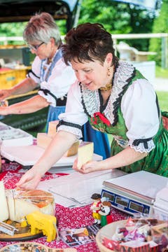 Arenenberg TG - Arenenberger Tag. Marktstände mit einer Vielzahl regionalem Käse. Tag der offenen Tür.