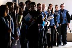 Die Musikanten der Feldmusik Malters warten auf ihren Auftritt. (Bild: Philipp Schmidli (Eschenbach, 3. Juni 2018))