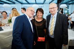 Direktor Fritz Erni mit Bundesrätin Doris Leuthard und Verwaltungsratspräsident Karl Eugster.