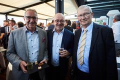 Regierungsrat Robert Küng, Fritz Erni und Karl Eugster (Verwaltungsratspräsident Montana).