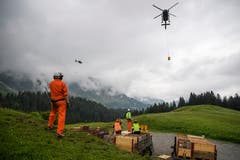 Sammelstelle der Munitionsreste auf der Säntisalp. (Bild: Keystone/Gian Ehrenzeller)