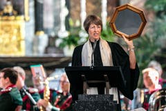 Pfarrerin Marie-Luise Blum aus Hochdorf hielt die Festpredigt. (Bild: Philipp Schmidli, 1. Juli 2018)