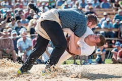 Marcel Kuster siegt nach rund zweieinhalb Minuten im Schlussgang gegen den bisherigen Nichtkranzer Jaime Marty. (Bild: Lorenz Reifler)