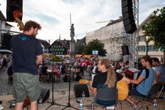 Die Formation Bircherix unterhält das Publikum mit ihrem vielfältigen Stilmix. (Bild: Edi Ettlin, Stans, 9. Juli 2018)