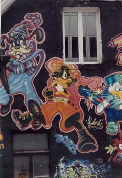 Arbeit der Graffiti-Künstlerin Zora am abgerissenen Jugendkulturzentrum Wärchhof. (Bild: PD)