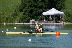 Erster Platz bei den Single Frauen geht an die Schweizerin Jeannine Gmelin. (Bild: Dominik Wunderli (Luzern, 15. Juli 2018))