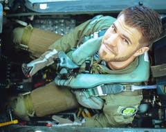 Maurice «Moe» Mattle im F/A-18-Cockpit.