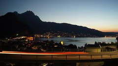 Blickrichtung Stansstad mit Schnitzturm, Hergiswil und Pilatus. (Bild: Christian Hählen)