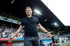 Luzerns-Trainer René Weiler beim ersten Auftritt in der Arena. Bild: Philipp Schmidli (Luzern, 21. Juli 2018)