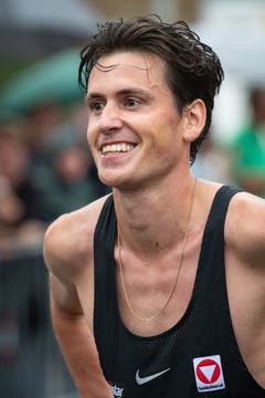Ein glücklicher Sieger Valentin Pfeil. (Bild: Christian H. Hildebrand (Oberägeri, 20. Juli 2018))