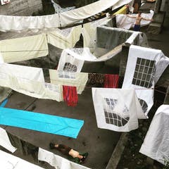 Die Zeltplachen der Jungwacht St. Johannes müssen trocknen. (Lagerbild)