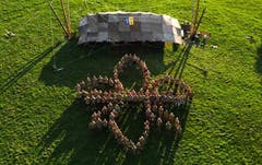 Eindrückliches Gruppenfoto der Pfadi Baar. (Lagerbild)