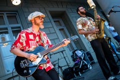 Miss T & The Mad Tubes am Blue Balls Festival 2018. Bild: Philipp Schmidli (Luzern, 22. Juli 2018)
