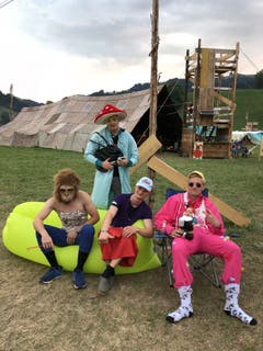 Die "Wüstensöhne" der Pfadi Wartensee Neuenkirch gönnen sich im Kantonslager in Escholzmatt ein Päuschen. (Lagerbild: Cuddle, Escholzmatt 23. Juli 2018)