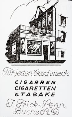 Inserat des 1906 gegründeten Tabakwarengeschäfts Frick-Senn (heute Wellauer).