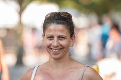 Giuseppina La Morella aus Däniken SO: «Ich bin jetzt das dritte oder vierte Mal am Blue Balls und finde es cool, dass hier was läuft im Sommer. Ein tolles Programm für alle Daheimgebliebenen.»