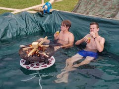 Im Kantonslager darf man sich auch mal etwas Luxus gönnen, wie hier die Jungs der Pfadi St. Anton Luzern. (Lagerbild: Thomas Walpen, Escholzmatt 25. Juli 2018)