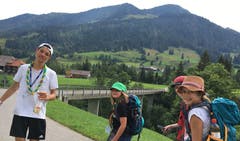 Die Wölfli der Pfadi Seppel Luzern auf der Wanderung. (Lagerbild: Leonie Hofer, Rischli 25. Juli 2018)