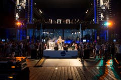 Trailhead auf dem KKL Plaza. Bild: Manuela-Jans-Koch (Luzern, 26. Juli 2018)