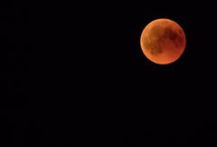 Auf dem Stählibuckturm oberhalb Frauenfeld bewundern Besucher die Blutmond-Finsternis. (Bild: Reto Martin)