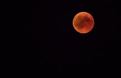 Auf dem Stählibuckturm oberhalb Frauenfeld bewundern Besucher die Blutmond-Finsternis. (Bild: Reto Martin)