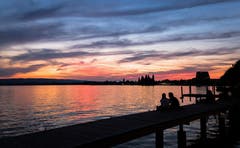 Abendrot am Zugersee. (Bild: Daniel Hegglin, 28. Juli 2018)