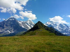 Eiger, Mönch und Jungfrau, aufgenommen auf dem Männlichen. (Bild: Bruno Ringgenberg, 27. Juli 2018)