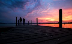 Abendrot am Zugersee. (Bild: Daniel Hegglin (Zug, 2. Juli 2018))