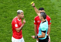 Valon Behrami sieht die gelbe Karte (Bild: Zurab Kurtsikidze / EPA)