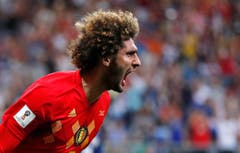 Belgiens Marouane Fellaini feiert sein Tor im Spiel gegen Japan. (Bild: AP Photo/Natacha Pisarenko, Rostov-on-Don, 2. Juli 2018)