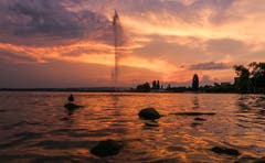 Abendrot am Zugersee. (Bild: Daniel Hegglin (Zug, 2. Juli 2018))