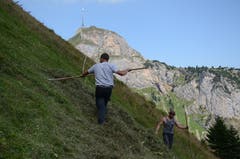 Die Hangsteigung beträgt rund 70 Prozent.