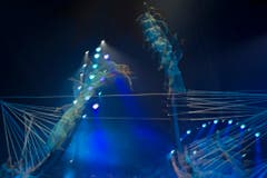 Und so sieht das denn aus, wenn sie durch die Lüfte fliegen (Bild: Melanie Duchene / Keystone (Rapperswil, 15. März 2018))