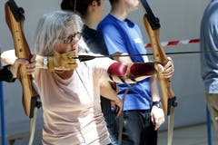 Hier in der Waldmannhalle mit Bogenschiessen. (Bild: Werner Schelbert (Unterägeri, 7. Juli 2018))