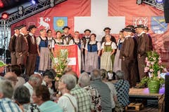 S'Obwaldner Trachtechörli. (Bild: Izedin Arnautovic (Sarnen, 01. August 2018))