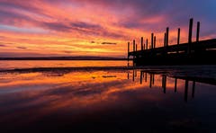 Abendrot am Zugersee. (Bild: Daniel Hegglin (Zug, 9. August 2018))