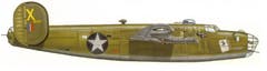 Vom Death Dealer nur Detailfotos bekannt. Der Seitenriss zeigt die Bemalung der Maschine zum Zeitpunkt der Notlandung in der Schweiz. (Bild: Warbird.ch)