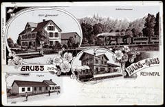 Postkarte 1903 im Verlag von Josef Schöb, Restaurant Bahnhof, mit Abbildung des Gasthauses. (Bilder: Archiv Hansruedi Rohrer)