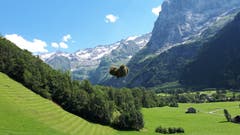Ökoheu mit Heuseil und Burdi direkt in den Heustall. (Bild: Maria Infanger-Steiner (Engelberg, 26. Juli 2018))