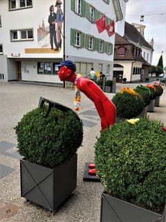 Die Werbung lässt vermuten, dass offenbar nur mit einer passenden Brille so eine "ungesunde Haltung" korrigiert werden kann! (Bild: Margrith Imhof-Röthlin (Küssnacht am Rigi, 18. August 2018))