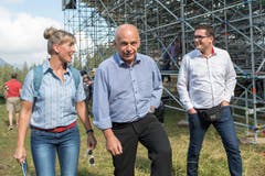 Auch Bundesrat Ueli Maurer ist auf der Schwägalp. (Bild: Urs Bucher)