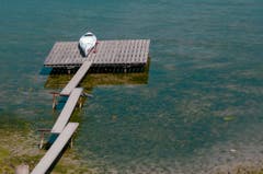 Der Wasserstand ist deutlich tiefer dieses Jahr am Strandbad Buchhorn in Arbon. (Bild: Adriana Cardozo)